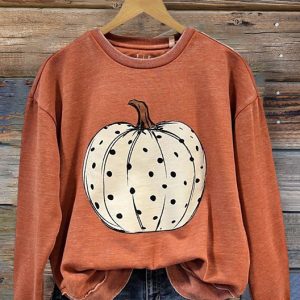 Ladies Cotton Halloween Limited Washed Worn Rib Stitching Thickening Sweater