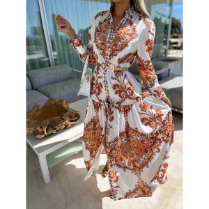 Spring Summer Bohemian Casual Maxi Dress Loose Vacation Dress